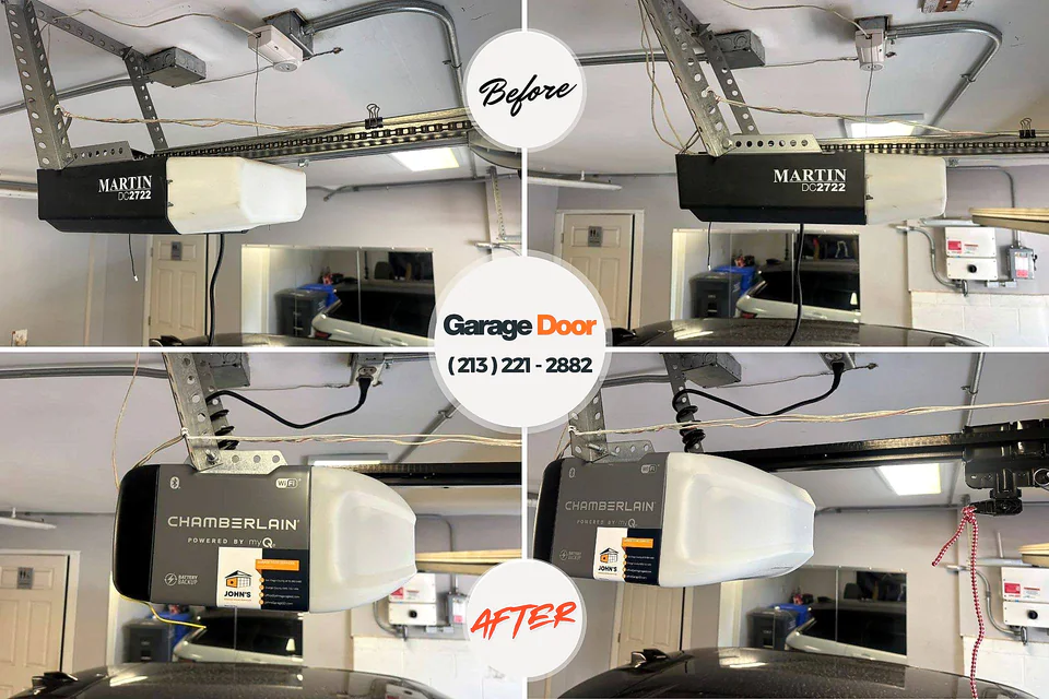 Before and after: garage door repair Burton, OH